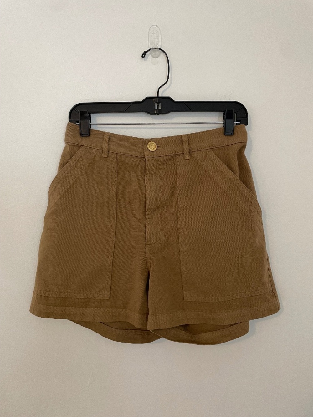 Big Bud Press Work Pants Shorts, Tan Khaki Brown, 100% Cotton, Women’s Medium